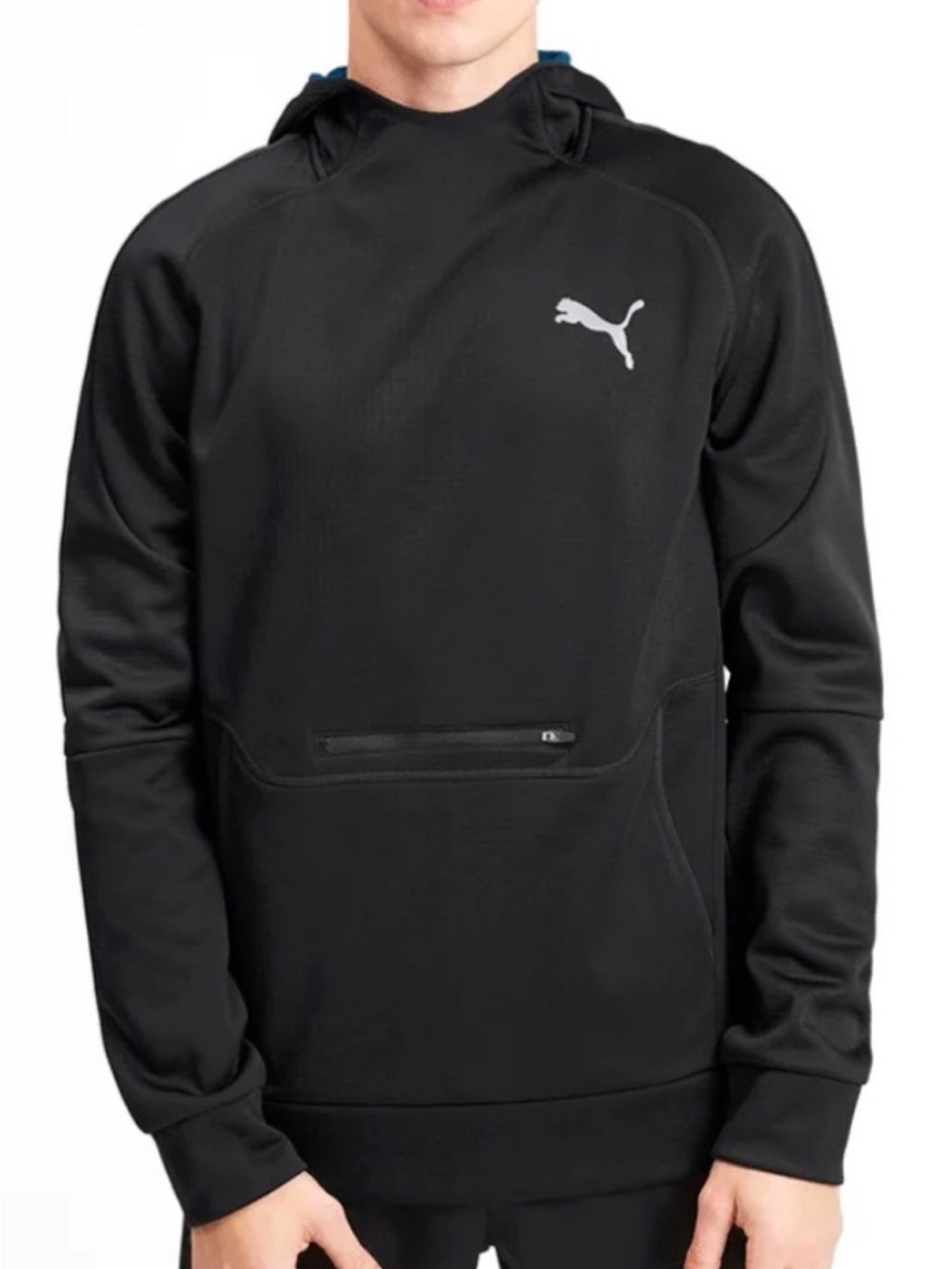 Puma Black Hoodie with Silver Puma Logo Brand new missing the tag price